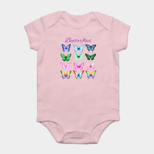 Pretty Colorful Butterflies collection Baby Bodysuit